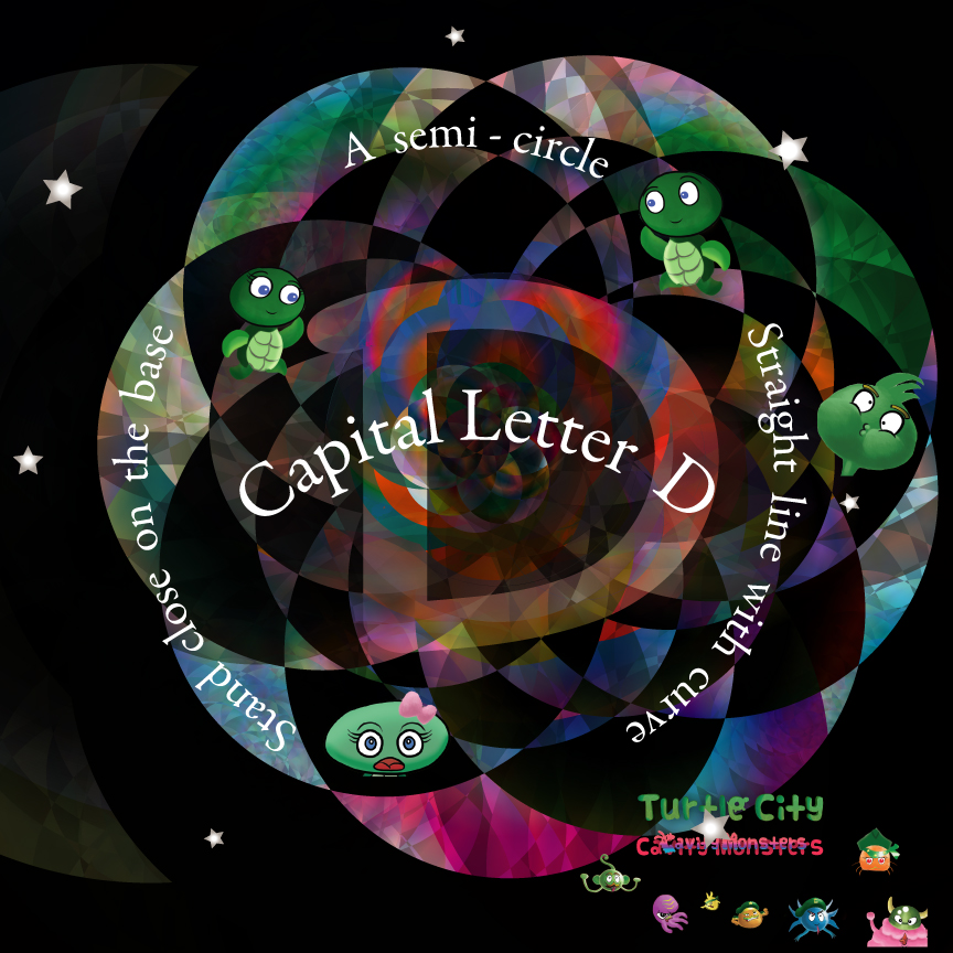 Capital Letter D - Turtle City Cavity Monsters