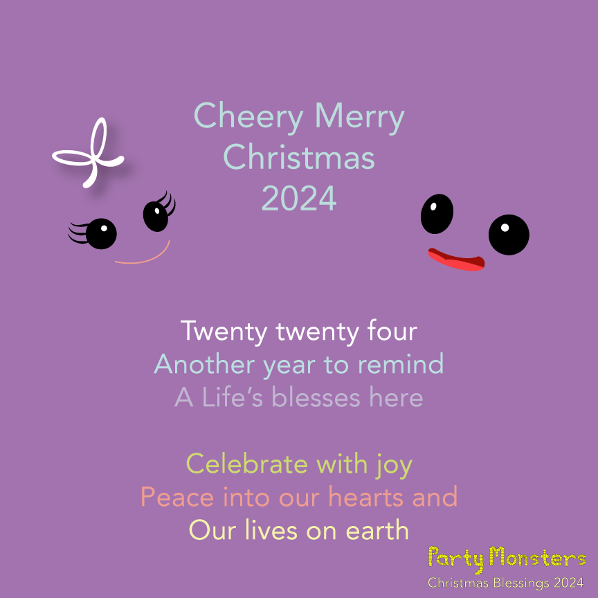 Cheery Merry Christmas 2024 Party Monsters