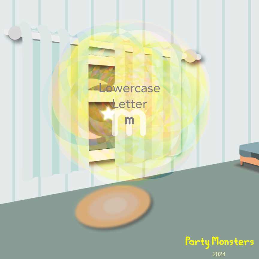 Lowercase Letter M - Party Monsters