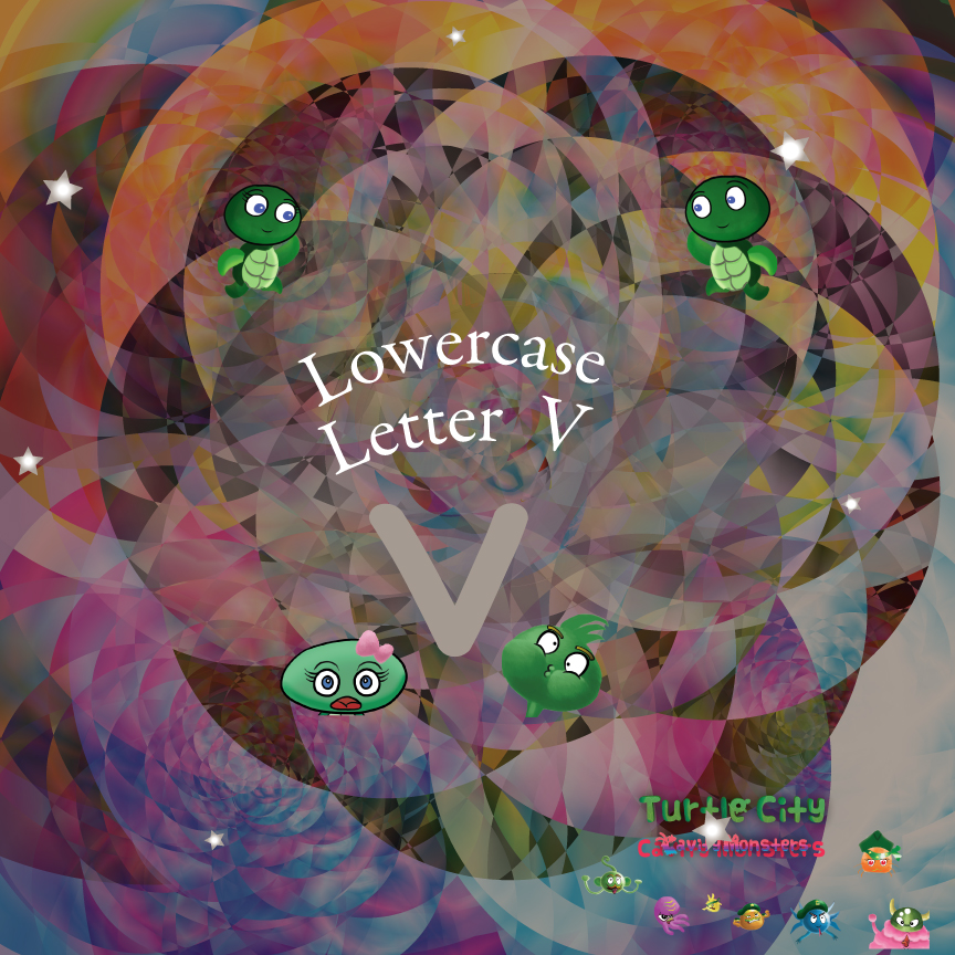 Lowercase Letter V - Party Monsters